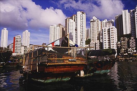 船屋,海中,香港
