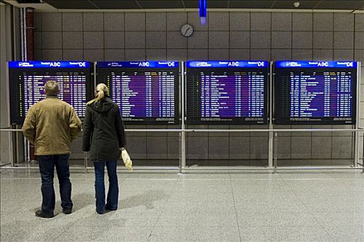 乘客,正面,飞行,信息,显示屏,法兰克福,机场,黑森州,德国,欧洲