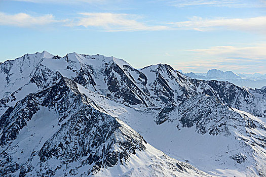 阿尔卑斯山,冬天,后面,左边,中心,右边,提洛尔,奥地利,欧洲