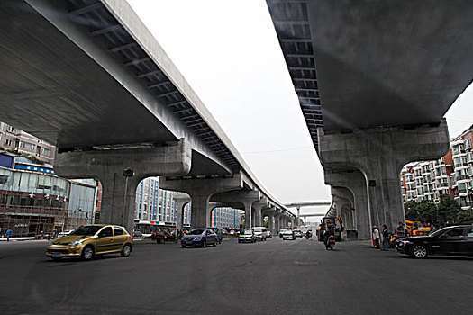 北京城市现代建筑和高架道路