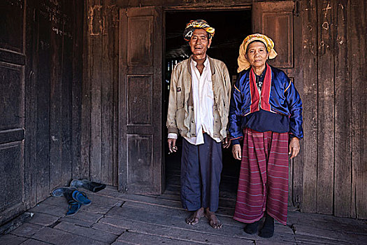 男人,女人,部落,乡村,卡劳,掸邦,缅甸,亚洲