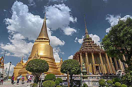 皇家,后面,镀金,契迪,大皇宫,曼谷,泰国