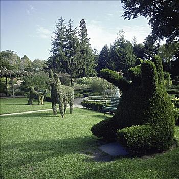 绿雕塑,花园,罗德岛,美国