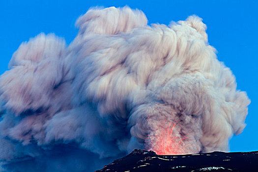 火山,喷发,火山灰,云,爆炸,空气
