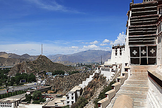 西藏,布达拉宫,城墙