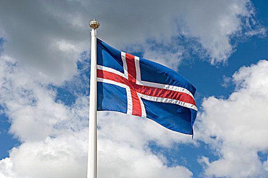 国家,旗帜,摆动,天空,共和国,冰岛,斯堪的纳维亚,北欧,欧洲