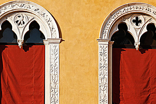 窗户,特写,邸宅,市政厅,费拉拉,艾米利亚-罗马涅大区,意大利
