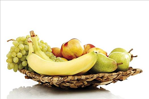 托盘,水果,梨,香蕉,油桃,葡萄