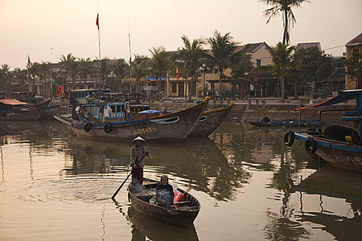 船,河,惠安,越南