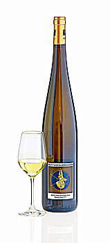 瓶子,雷斯林葡萄酒,葡萄园,区域,莱茵兰普法尔茨州,德国