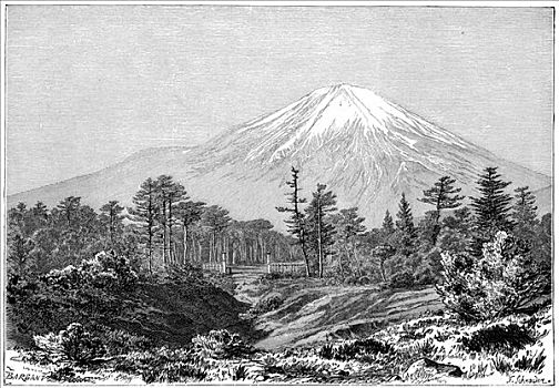 富士山素描画简易图片