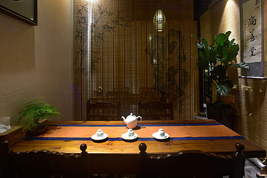 中式儒雅风格的茶室