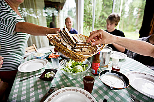家庭,餐桌,芬兰