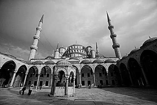 中东,土耳其,城市,伊斯坦布尔,蓝色清真寺
