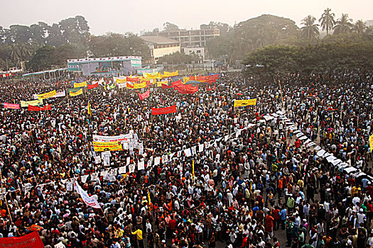 支持者,汇集,会面,总统,十二月,2008年,达卡,孟加拉
