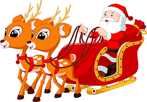 雪橇,许多,鹿,不同,雪花,设计圣诞老人,飞,雪橇,驯鹿,插画圣诞老人