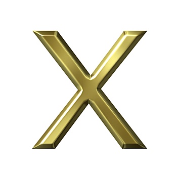 金色,字母x