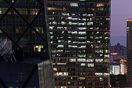 中央电视台现代建筑夜景