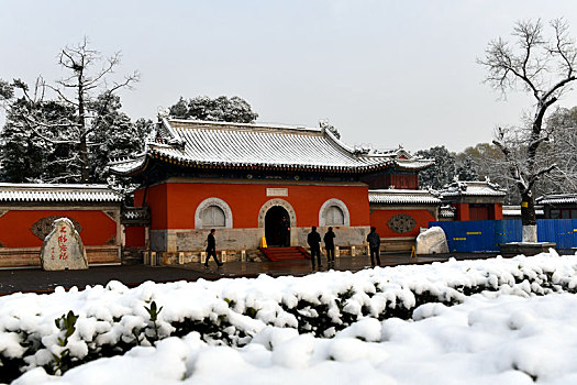 北京海淀,圆明园雪景如画