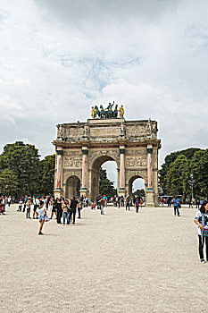 卢浮宫,建筑,雕塑,广场,地面,城门,历史,战车