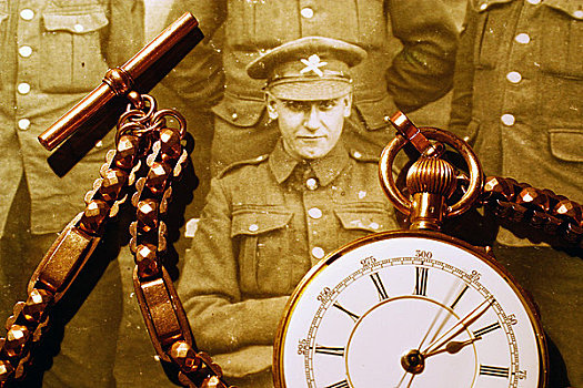 时间,英国,老式,黄金,爷爷,第一次世界大战,步兵,制服
