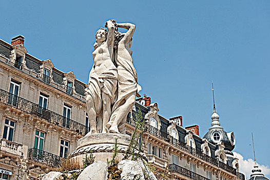 法国,郎格多克,蒙彼利埃,地点,喷泉