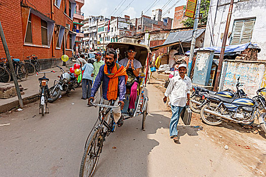 旅游,人力车,瓦拉纳西,印度