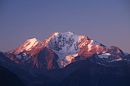 山,日出,瓦莱,瑞士,欧洲