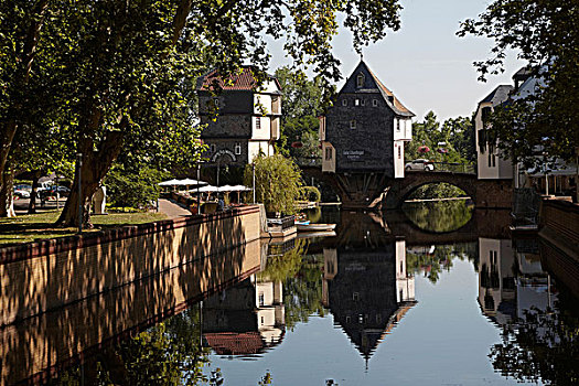 桥,房子,15世纪,世纪,地标,城镇,坏,莱茵兰普法尔茨州,德国,欧洲