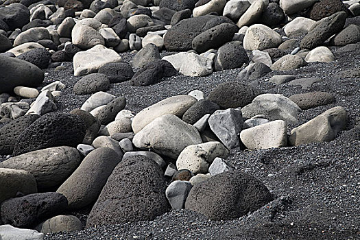 多样,石头,火山岩,海滩,冰岛,欧洲