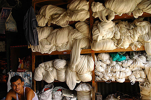 捕鱼,工具,公用设施,店,孟加拉,七月,2005年