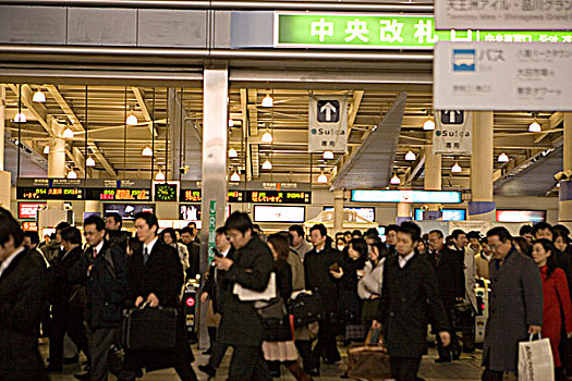 通勤,品川站,东京,日本