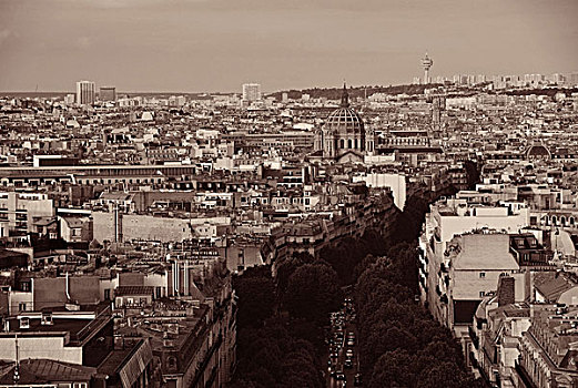 巴黎,屋顶,城市,天际线,法国