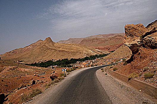 道路,瓦尔扎扎特,山谷,摩洛哥