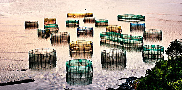 福建霞浦,养殖,晚霞