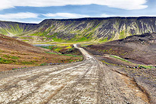 碎石路,高地,道路,半岛,雷克雅奈斯,靠近,雷克雅未克,冰岛,欧洲