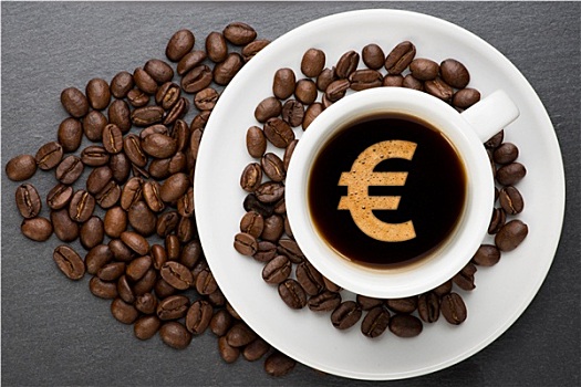咖啡杯,欧元