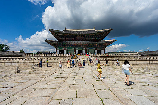 韩国首尔景福宫勤政殿建筑风光
