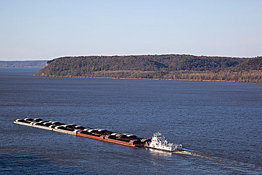拖船,煤,驳船,密西西比河
