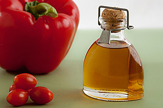 小瓶,油,迷你,西红柿,红椒