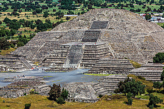 月亮金字塔,广场,月亮,圣胡安,特奥蒂瓦坎,东北方,墨西哥城,墨西哥