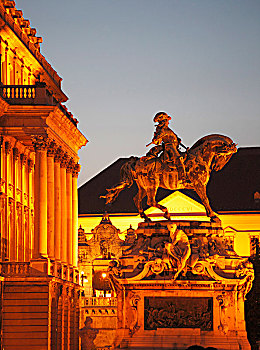 匈牙利,布达佩斯,皇宫,尤金,皱叶甘兰,雕塑