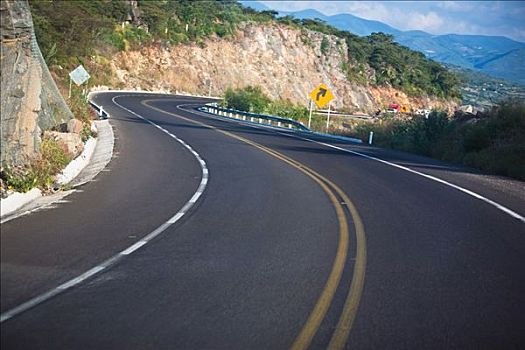 道路,通过,山峦,波托西地区,墨西哥