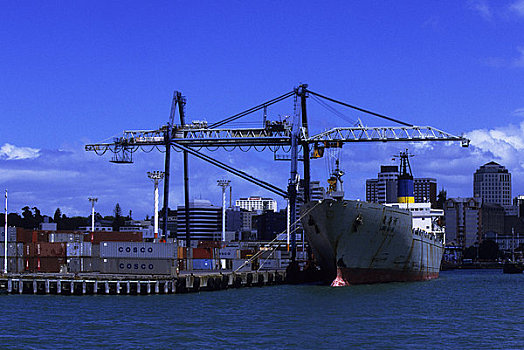 新西兰,北岛,奥克兰,港口,集装箱船