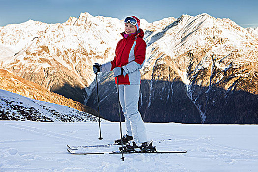 女人,滑雪服,滑雪胜地,索尔登