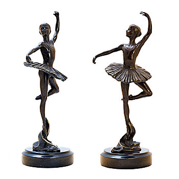 青铜,老式,小雕像,跳舞,芭蕾舞女