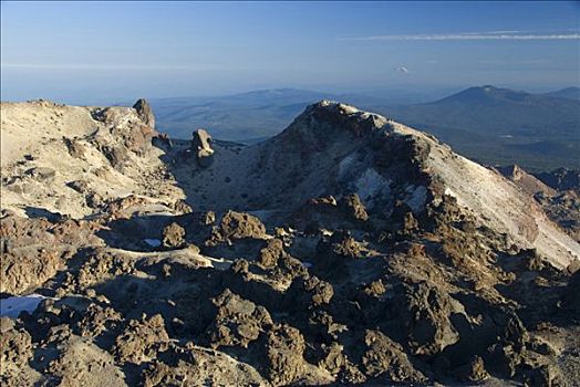 全景,山脉,山,拉森火山国家公园,加利福尼亚,美国