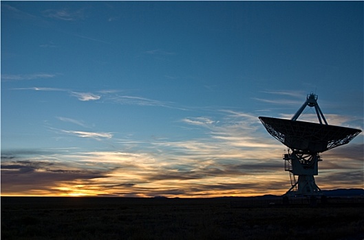 日落,射电望远镜巨阵,新墨西哥