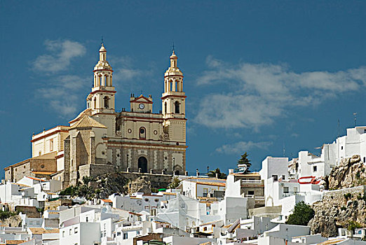奥维拉,教堂,白色,房子,省,安达卢西亚,西班牙