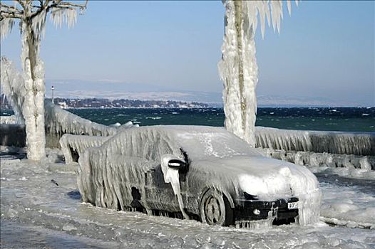 冰冻,汽车,瑞士